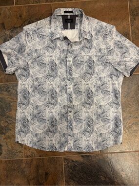 7 Diamonds Men’s XXL 4-Way Stretch Paisley Short Sleeve Button Down